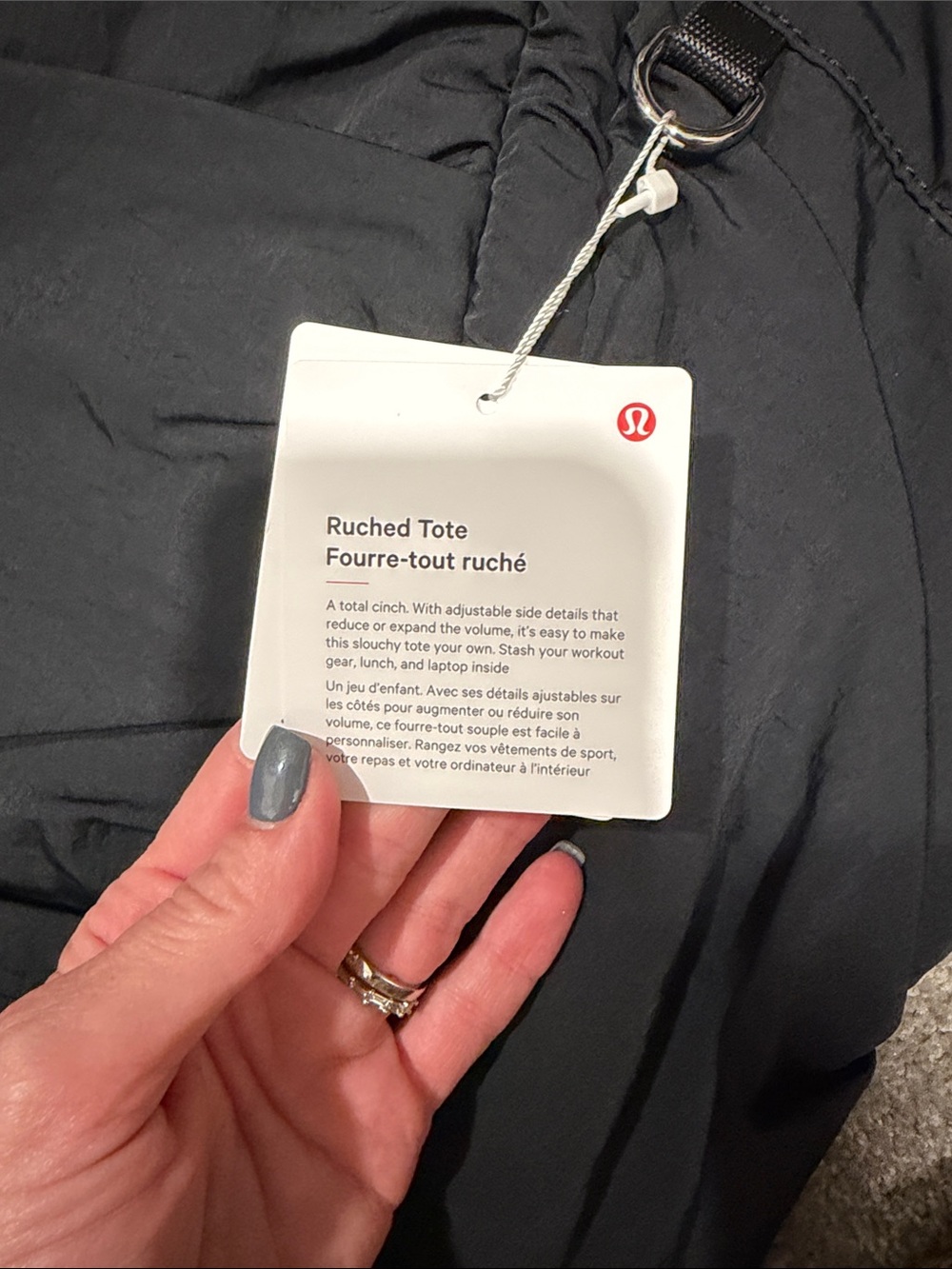 Lululemon NEW Black Women’s Ruched Tote - Picture 7 of 7